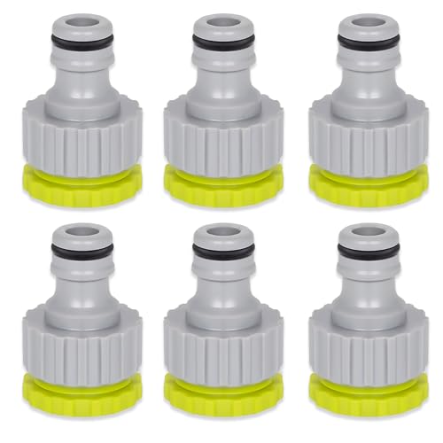 Yphzmtz 6 Stück Wasserhahnadapter Set – 1/2 & 3/4 Zoll Gartenschlauchanschluss aus Kunststoff – 2-in-1 Schlauchverbinder für Gartenbewässerung & Haushaltsanschlüsse (Grün) von Yphzmtz
