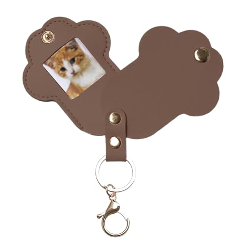 Yplkm Katzenhaar Andenken Schlüsselanhänger, Erinnerungsbox Für Hundehaar, PU Leder Niedlicher Rucksack Schmuck Pfotenform Für Erwachsene Jugendliche Schule Reisen Beruf von Yplkm