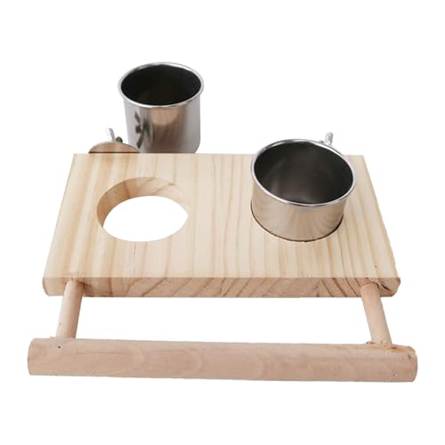 Yplkm Vogelkäfig Sitzstange, Sitzstangen Für Große Vögel, Holz Sittich Käfig Zubehör Mit Futternapf Für Mittelklein Sittiche Finken Unzertrennliche, Für Ernährung Und Beschäftigung Von Und Sittichen von Yplkm