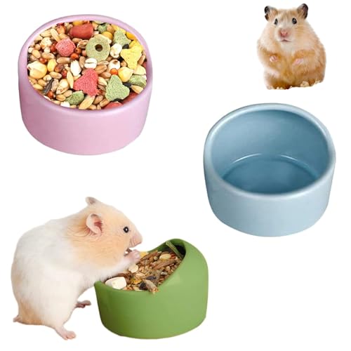 3 Stück Hamster Keramik Futterschalen, Anti-Biss Keramik Futterschalen, Keramische Hamster Futternapf, Keramik Futternäpfe, Keramik Napf für Haustiere, für Meerschweinchen-Hamster-Chinchilla-Haustiere 3 Stück Hamster Keramik Futterschalen, Anti-Biss Keramik Futterschalen, Keramische Hamster Futternapf, Keramik Futternäpfe, Keramik Napf für Haustiere, für Meerschweinchen-Hamster-Chinchilla-Haustiere von Yqhugbc
