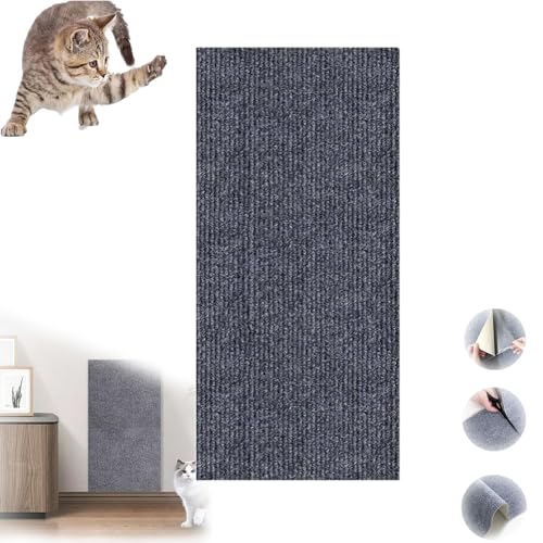 Katzenkratzmatte, Kratzmatte für Indoor-Katzen, Katzenkratzmatte, selbstklebend, zuschneidbar, für Kratzbäume, Möbel, Kratzbäume, Couch-Schutz (30 * 100 cm, Hellgrau) von Ysaca