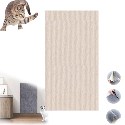 Katzenkratzmatte, Kratzmatte für Indoor-Katzen, Katzenkratzmatte, selbstklebend, zuschneidbar, für Kratzbäume, Möbel, Kratzbäume, Couch-Schutz (30 x 100 cm, Khaki) von Ysaca