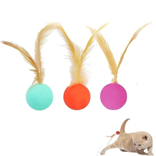 Ysaca Federball, Katzenspielzeug, interaktives Katzenspielzeug für Indoor-Katzen, federnde Schwänze, Katzenspielzeug, hervorragende Spielzeugbälle für Training, Jagd, Jagd und Bewegung (B-3 Stück) Ysaca Federball, Katzenspielzeug, interaktives Katzenspielzeug für Indoor-Katzen, federnde Schwänze, Katzenspielzeug, hervorragende Spielzeugbälle für Training, Jagd, Jagd und Bewegung (B-3 Stück) von Ysaca