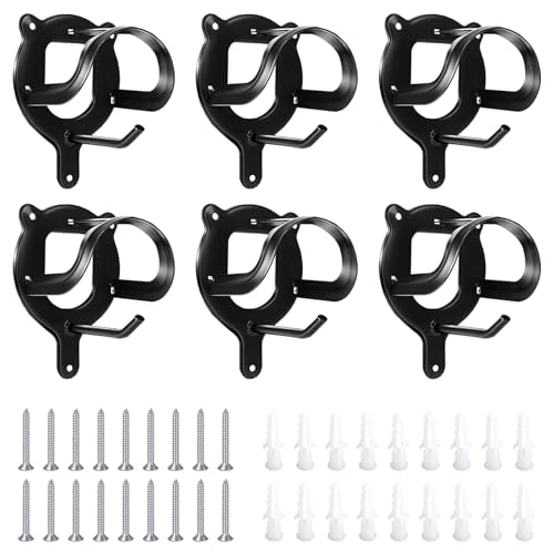 Halfter für Pferde, 6 Stück Trensenhalter Pferd, Metall Zaumzeughalter Trensenhaken mit Expansionsrohren und Schrauben ausgestattet, Halterung Zaumzeug für Sattelkammer, Scheune, Stall (Schwarz) von Ysislybin