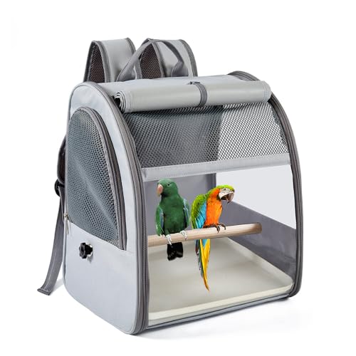 Vogel Tragerucksack, Transportbehälter für Vögel Atmungsaktive Papageien-Reisetasche Mit Stehender Sitzstange Vogelreisekäfig Faltbarer Vogel Reisekäfig Transportbox Papageien Rucksack Reisen von Ysislybin