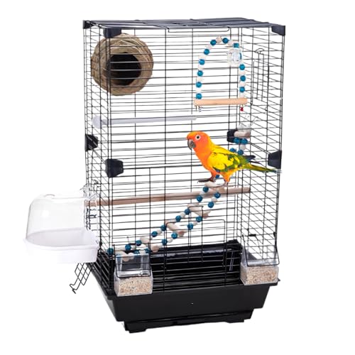 Vogelkäfig, 28 x 37 x 63 cm Vogelkäfig Groß aus 2-mm-Draht mit Transparente Acrylscheibe, Doppeltür-Design, Abnehmbares Tablett und 8 Unterhaltungskonfigurationen für Wellensittiche und andere Vögel Vogelkäfig, 28 x 37 x 63 cm Vogelkäfig Groß aus 2-mm-Draht mit Transparente Acrylscheibe, Doppeltür-Design, Abnehmbares Tablett und 8 Unterhaltungskonfigurationen für Wellensittiche und andere Vögel von Ysislybin