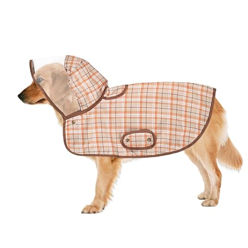 Hunde-Regenmantel, Polyester, mit transparenter Kapuze, wasserdichter Hundemantel, verstellbar, wasserdicht, für große, mittelgroße und kleine Hunde, Welpen von Ysvnlmjy