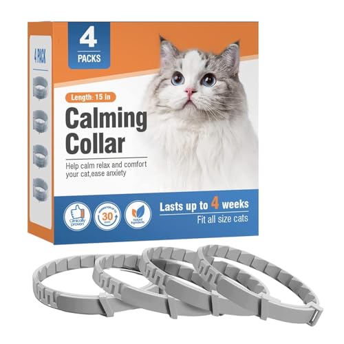 Ysvnlmjy Beruhigendes Katzenhalsband, beruhigendes Pheromon-Halsband für Katzen, Stressabbau, beruhigendes Halsband mit Langzeiteffekt, verstellbares Set, um Stress von Katzen zu lindern von Ysvnlmjy