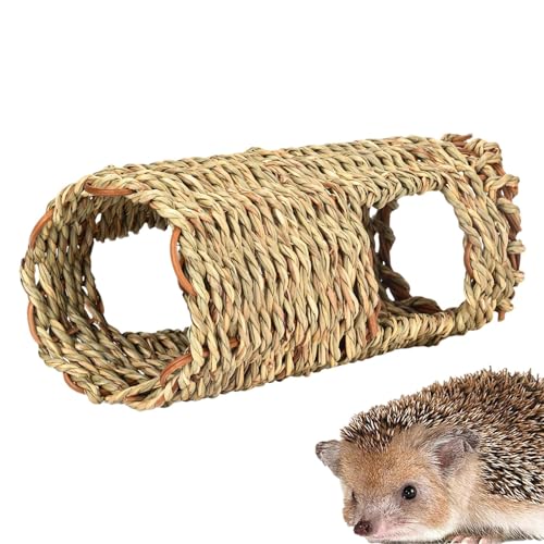 Ysvnlmjy Hamstertunnel Spielzeug | Hamstertunnel Nest Naturgras gewebt | Indoor Tier Lebensraum Dekor zum Kauen und Beißen für Murmeltiere, Meerschweinchen, Holländisches Schwein von Ysvnlmjy