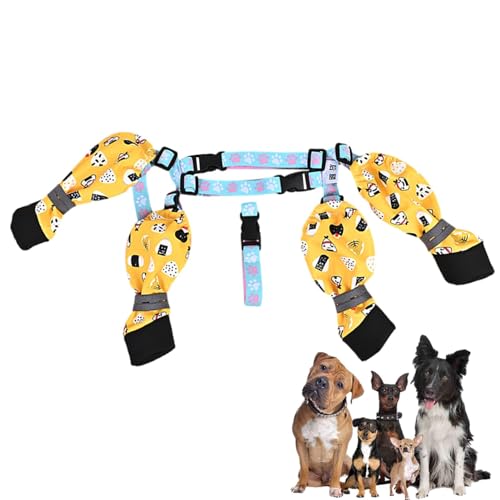 Ysvnlmjy Hunde-Hosenträgerstiefel, Hundeschuhe - Schutzschuhe Pfoten-Leggings | Verstellbare Hundestiefel-Leggings, Hundepfotenschutz-Stiefel für mittelgroße und große Hunde von Ysvnlmjy