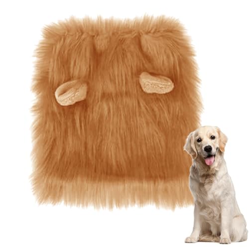 Ysvnlmjy Hundemähne-Kostüm, lustige Tiermähne für Hunde - Katzenmähnenkostüm - Bequeme Air-Hundekopfbedeckung, realistisches Hundemähne-Kopfbedeckungskostüm für Halloween, Weihnachten, von Ysvnlmjy