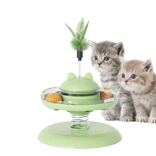 Ysvnlmjy Katzenfutter-Ballspender | Katzen-Leckerli-Spender Spielzeug | Indoor-Haustierfutter-Zubehör, interaktiver Spaß-Rollen-Trainer, Kätzchen-Teaser-Spielzeug mit Stahldraht, für Katzen und von Ysvnlmjy