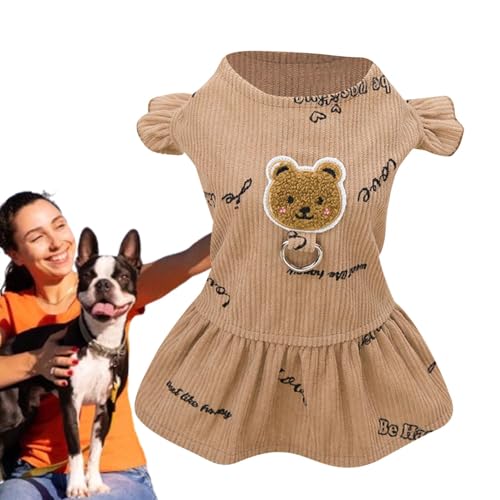 Ysvnlmjy Kleines Hundekleid, Kostüm für Hunde | Cartoon-Hundekleid mit Bärenmuster aus Polyester | Weiche, Bequeme Alltagskleidung für Hunde, modisches Haustier-Outfit für kleine Hunde, Welpen, von Ysvnlmjy