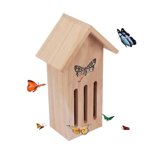 Ysvnlmjy Schmetterlingshäuser,Schmetterlingshaus - Natürlicher Lebensraum für Schmetterlinge aus Holz - Montieren Sie es an Einer Baumwand oder platzieren Sie es auf dem Boden. Häuser mit den Maßen von Ysvnlmjy