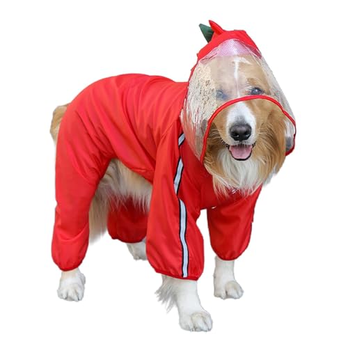 Ysvnlmjy Wasserdichter Regenmantel für Hunde, Mehrzweck-Regenmantel mit Kapuze, tragbare Hundekleidung zum Laufen, modische Haustierkleidung zum Spazierengehen von Ysvnlmjy