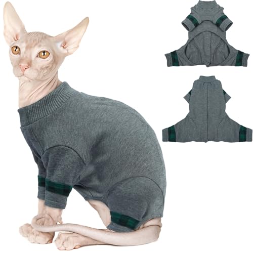 Yternal Sphynx Katzenkleidung, nur für Kätzchen, Sphynx-Kleidung, weich, haarlos, elastisch, Hellgrau, Größe S von Yternal