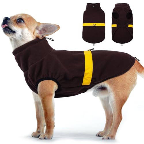 Yternal Verstellbarer Hundepullover – Welpen-Fleeceweste für den Winter, Hunde-Donnerjacke, ärmellos mit reflektierendem Rand, für kaltes Wetter, gemütlich, winddicht, für kleine Haustiere, Mädchen Yternal Verstellbarer Hundepullover – Welpen-Fleeceweste für den Winter, Hunde-Donnerjacke, ärmellos mit reflektierendem Rand, für kaltes Wetter, gemütlich, winddicht, für kleine Haustiere, Mädchen von Yternal