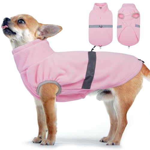Yternal Verstellbarer Hundepullover – Welpen-Fleeceweste für den Winter, Hunde-Donnerjacke, ärmellos mit reflektierendem Rand, für kaltes Wetter, gemütlich, winddicht, für kleine Haustiere, Mädchen Yternal Verstellbarer Hundepullover – Welpen-Fleeceweste für den Winter, Hunde-Donnerjacke, ärmellos mit reflektierendem Rand, für kaltes Wetter, gemütlich, winddicht, für kleine Haustiere, Mädchen von Yternal