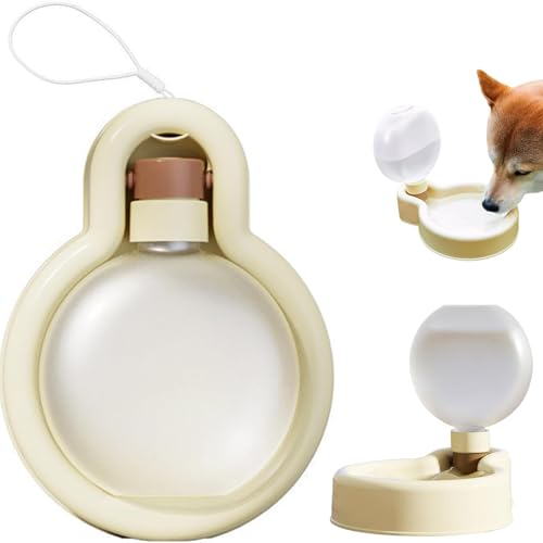 Hunde Wasserflasche, 500ml Faltbare Hunde Trinkflasche,Tragbarer Haustier Wasserspender, Hundenapf für Wandern, Reisen, Katzennäpfe und Haustier (White, 500ML) von YuDiBYW