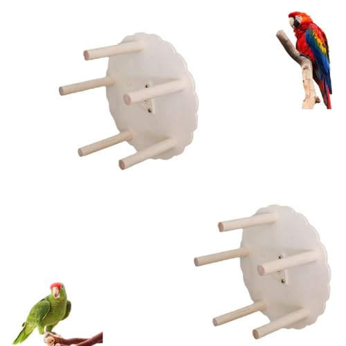 2 StückeBird Toys, Drehteller Sitzstangen für Vogelkäfige, Papageienständer,Papageienkäfig Sitzstange Rund Vogelkäfig Rahmen,Geeignet für Vogelaktivitäten von YuWangg
