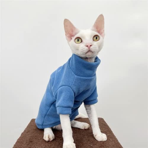 YuZiJiang Herbst-Winter-Rollkragenpullover für Katzen, haarlose Katzenkleidung, Samt, Dicke Kätzchenkleidung für Katzen-Outfits von YuZiJiang