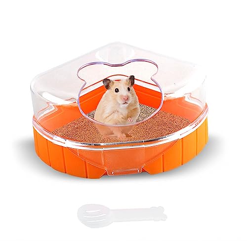 YuanYouTong Hamster Sandbad Behälter, Hamstertoilette mit Schaufel, Hamsterbadezimmer, Transparente Hamsterbadewanne, Badebox für Syrische Zwerghamster, Mäuse, Meerschweinchen und kleine Haustiertiere von YuanYouTong