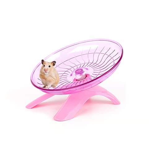 YuanYouTong Leises Hamsterrad 7 Zoll Übungsrad für syrische Hamster Hamster fliegende Untertasse Leise Spinner Laufrad für Rennmäuse Chinchilla Meerschweinchen Mäuse Igel Kleintiere (Rosa) von YuanYouTong