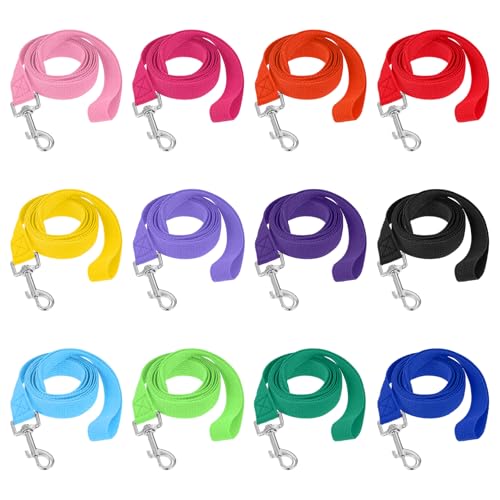 12-teiliges Leinen-Set für kleine Hunde, 152 cm, Nylon, für Training und Spazierengehen (mehrere Farben) von Yuanan