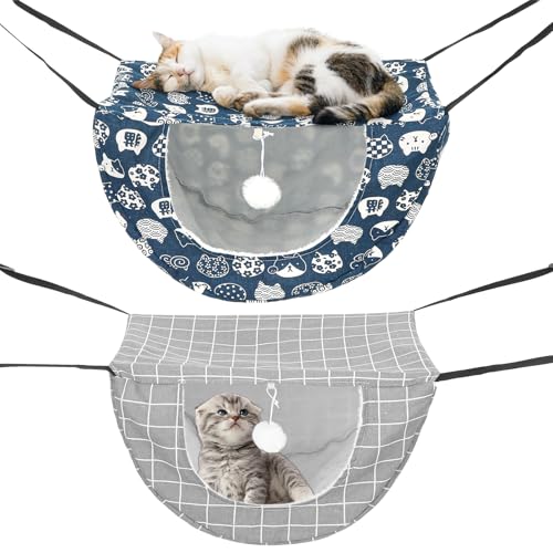 Yuanan Katzenhängematte für Käfig, doppellagige Katzenfensterhängematte für Käfig, weiches Leinen, Katzenschaukel für kleine Tiere im Innenbereich (47,7 x 38,1 x 27,7 cm) von Yuanan