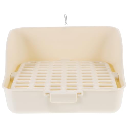 Kaninchentoilette, Töpfchentrainer Ecktoilette Katzentoilette für erwachsene Meerschweinchen, Kaninchen, Chinchilla, Kleintiere (Beige) von Yuanyifenglin