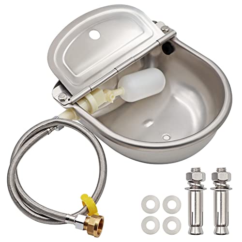 FOXCUP Tränkebecken Niederdruck Schwimmer-Tränkebecken aus Edelstahl, 4 Liter, für Rinder und Schweine, Tiertränkebecken von FOXCUP