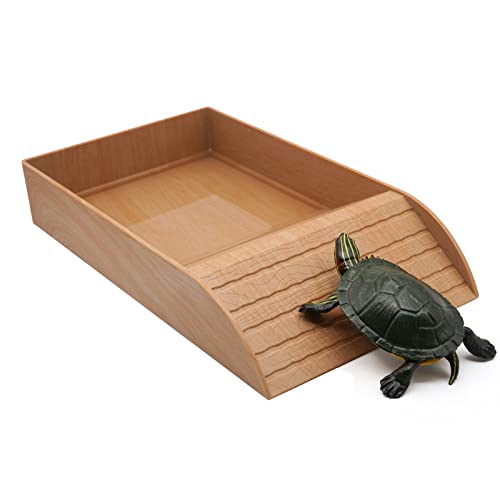 Plastic Große Schildkröte Reptil Box Futternapf für Reptilienschildkröten mit Rampe und Sonnenplattform Reptilienschildkröte Futter für Schildkröten Eidechsen (A) von Yuecheng