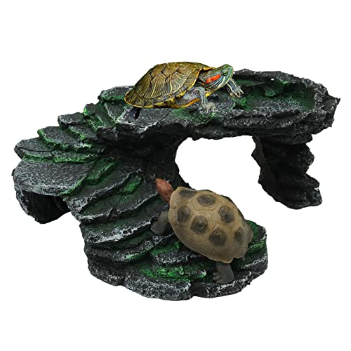 Yuecheng Reptilien Ramp Plattform Schildkröte Basking Plattform Felsen Schritt Leiste und Gecko Höhle Hideout Terrariendekoration ZubehöR Reptilien Dekoration von Yuecheng