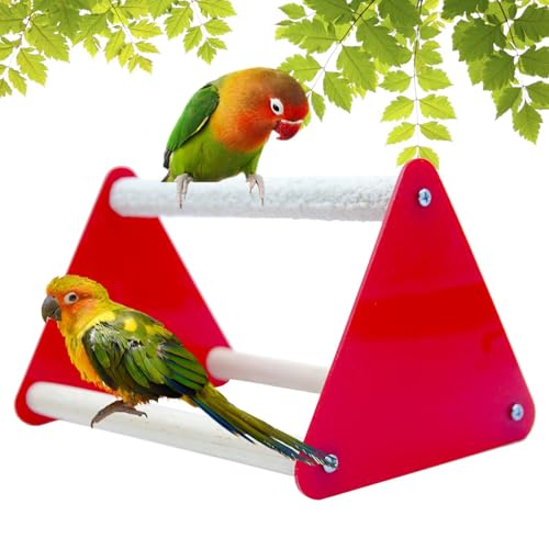 Yuecjian Dreieckige Vogelstange – Stehender Sitzstangen-Trimmer, Kaustab für Papageienspatzen, bunter Kaustab, multifunktionale Eichhörnchenpfoten-Schleifstange für Nymphensittiche, Sittiche, von Yuecjian