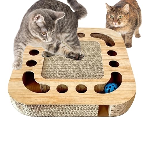 Yuecjian Kratzbrett Für Katzen,Großer | Spielzeug Mit 2 Glocken Bällen Für Kätzchen Zum Kratzen Im Haus von Yuecjian