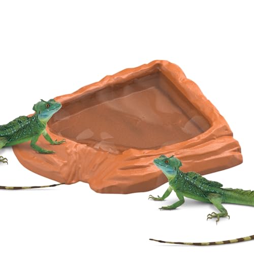 Yuecjian Schildkröten-Futternapf | Bartagamen Badebecken,Wassernapf Mit Breiter Öffnung Für Futter Und Wasser Im Terrarium Und Freiland Für Gecko, Bartagamen, Schlange Reptilien von Yuecjian