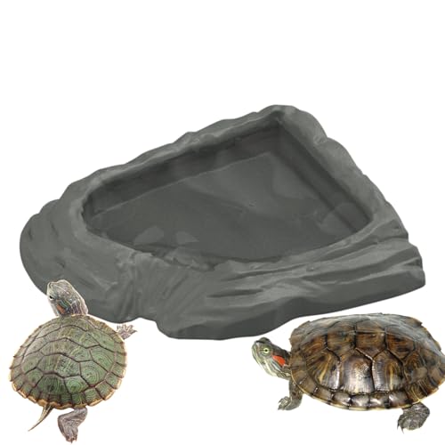 Yuecjian Schildkröten Wasserschüssel | Gecko Badebecken | Wassernapf Mit Breiter Öffnung Für Futter Und Wasser Im Terrarium Und Freiland Für Gecko, Bartagamen, Schlange Reptilien von Yuecjian