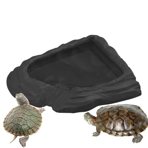 Yuecjian Schildkröten Wasserschüssel | Reptilien-Badebecken,Wassernapf Mit Breiter Öffnung Für Futter Und Wasser Im Terrarium Und Freiland Für Gecko, Bartagamen, Schlange Reptilien von Yuecjian