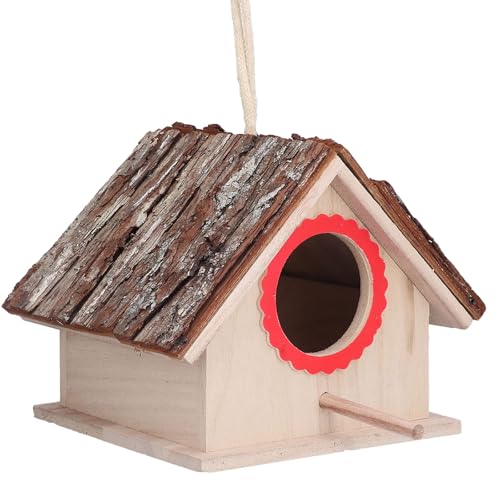 Vogelnest Holz Hängend Outdoor Vogelnest mit Sitzstange Rustikaler Vogelnest Box für Blauvögel, Küken, Kolibris, Schwalben und andere Vögel Vogelnest Holz Hängend Outdoor Vogelnest mit Sitzstange Rustikaler Vogelnest Box für Blauvögel, Küken, Kolibris, Schwalben und andere Vögel von Yuecoom