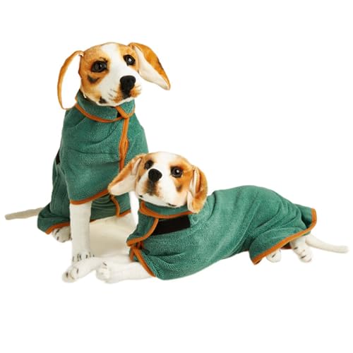 Dog Robe Towel Dog Bathrobe Super Absorbent Dog Robes with Hook-n-Loop Closure Dog Drying Robe Coat for Medium Large Pets Dogs Cats After Bath Beach Pool von Yuehuamech
