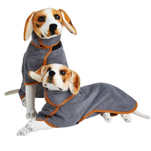 Dog Robe Towel Dog Bathrobe Super Absorbent Dog Robes with Hook-n-Loop Closure Dog Drying Robe Coat for Medium Large Pets Dogs Cats After Bath Beach Pool von Yuehuamech