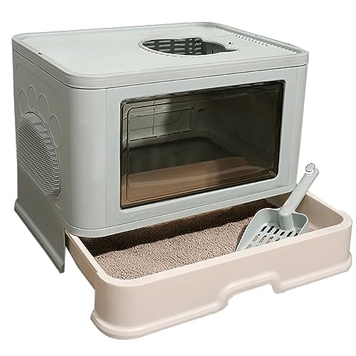 Katzentoilette mit Deckel Top Entry Kitten Potty Foldable Closed Kitty Litter Scoop Large Space Katzentoilettenboxen für kleine Katzen& Kaninchen 48, 5 x 38 x 36, 5cm Katzentoilette mit Deckel Top Entry Kitten Potty Foldable Closed Kitty Litter Scoop Large Space Katzentoilettenboxen für kleine Katzen& Kaninchen 48, 5 x 38 x 36, 5cm von Yuehuamech