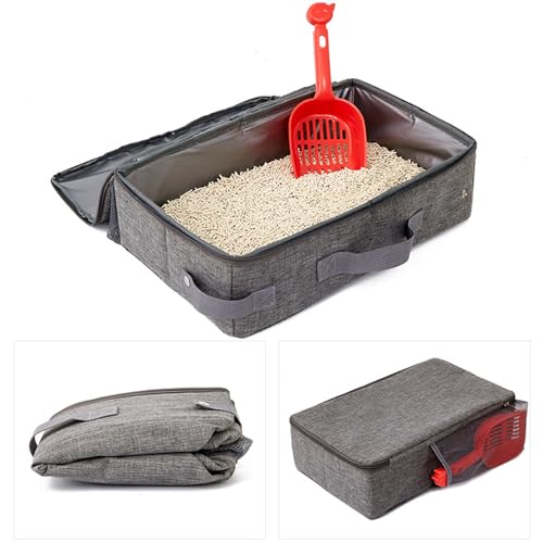 Tragbare Katzentoilette Zusammenklappbare Katzentoilette mit Deckel und Schaufel Zusammenklappbare auslaufsichere Katzentoilette für Hotel Camping Outdoor Hotels Auto Tragbare Katzentoilette Zusammenklappbare Katzentoilette mit Deckel und Schaufel Zusammenklappbare auslaufsichere Katzentoilette für Hotel Camping Outdoor Hotels Auto von Yuehuamech