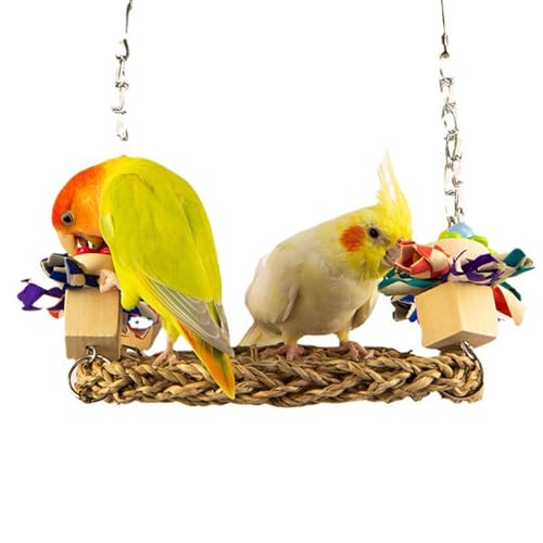 Vogel Seegras Matte Natürliche Papagei gewebte Matte Klettern Hängende Hängematte Vogel Plattform Kauspielzeug für Sittiche, Unzertrennliche, Sonnensittiche, Nymphensittiche, Wellensittiche Vogel Seegras Matte Natürliche Papagei gewebte Matte Klettern Hängende Hängematte Vogel Plattform Kauspielzeug für Sittiche, Unzertrennliche, Sonnensittiche, Nymphensittiche, Wellensittiche von Yuehuamech