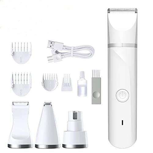 Yuehuamech 4 in 1 Hundeschneider Grooming Kit Haustier Haar Trimmer Geräuscharmer Hund Pfoten Trimmer Nagelschleifer Hund Rasierer Haustier Nagelschleifer für Hunde Katzen Haar Yuehuamech 4 in 1 Hundeschneider Grooming Kit Haustier Haar Trimmer Geräuscharmer Hund Pfoten Trimmer Nagelschleifer Hund Rasierer Haustier Nagelschleifer für Hunde Katzen Haar von Yuehuamech
