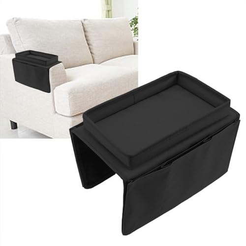 Yuehuamech Sofa Armlehne Organizer Couch Cup Holder Tray Sessel Caddy TV-Fernbedienung Halter Couch Caddy für Getränke Telefon Snacks Tablet Buch Zeitschriften von Yuehuamech