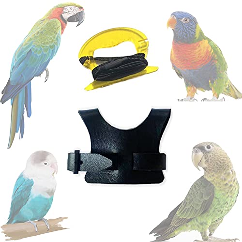 Yuehuamech Vogelgeschirr Weste Papagei Weste Verstellbar Vogel Training Kleidung Leine Kit Outdoor Geschirr Trainingsseil für Nymphensittich von Yuehuamech