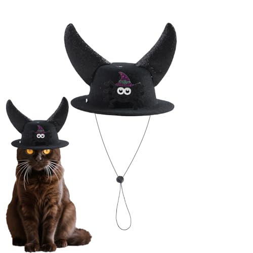 Yuemeuy Hundehut | Tierkostüm Hut Mit Hörnern | Verstellbares Kostümzubehör Für Festivitäten Karneval Cosplay Familienfeiern Bühnenauftritte von Yuemeuy