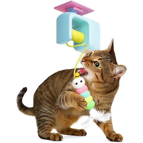 Yuemeuy Katzenangel Spielzeug | Hängendes Auszieh-Spielzeug für Indoor-Katzen - Haustier Unterhaltung Training Zubehör Jagdspiel Für Zuhause Garten Wohnung Balkon Yuemeuy Katzenangel Spielzeug | Hängendes Auszieh-Spielzeug für Indoor-Katzen - Haustier Unterhaltung Training Zubehör Jagdspiel Für Zuhause Garten Wohnung Balkon von Yuemeuy