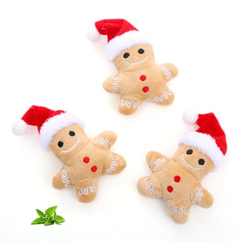 Yuemeuy Lebkuchen-Katzenspielzeug, 3 Stück Weihnachts-Katzenminze-Spielzeug, Weihnachts-Katzen-Beißspielzeug, Tragbares Katzenminze-Spielzeug Für Katzen, Reduziert Langeweile Und Unbehagen Yuemeuy Lebkuchen-Katzenspielzeug, 3 Stück Weihnachts-Katzenminze-Spielzeug, Weihnachts-Katzen-Beißspielzeug, Tragbares Katzenminze-Spielzeug Für Katzen, Reduziert Langeweile Und Unbehagen von Yuemeuy